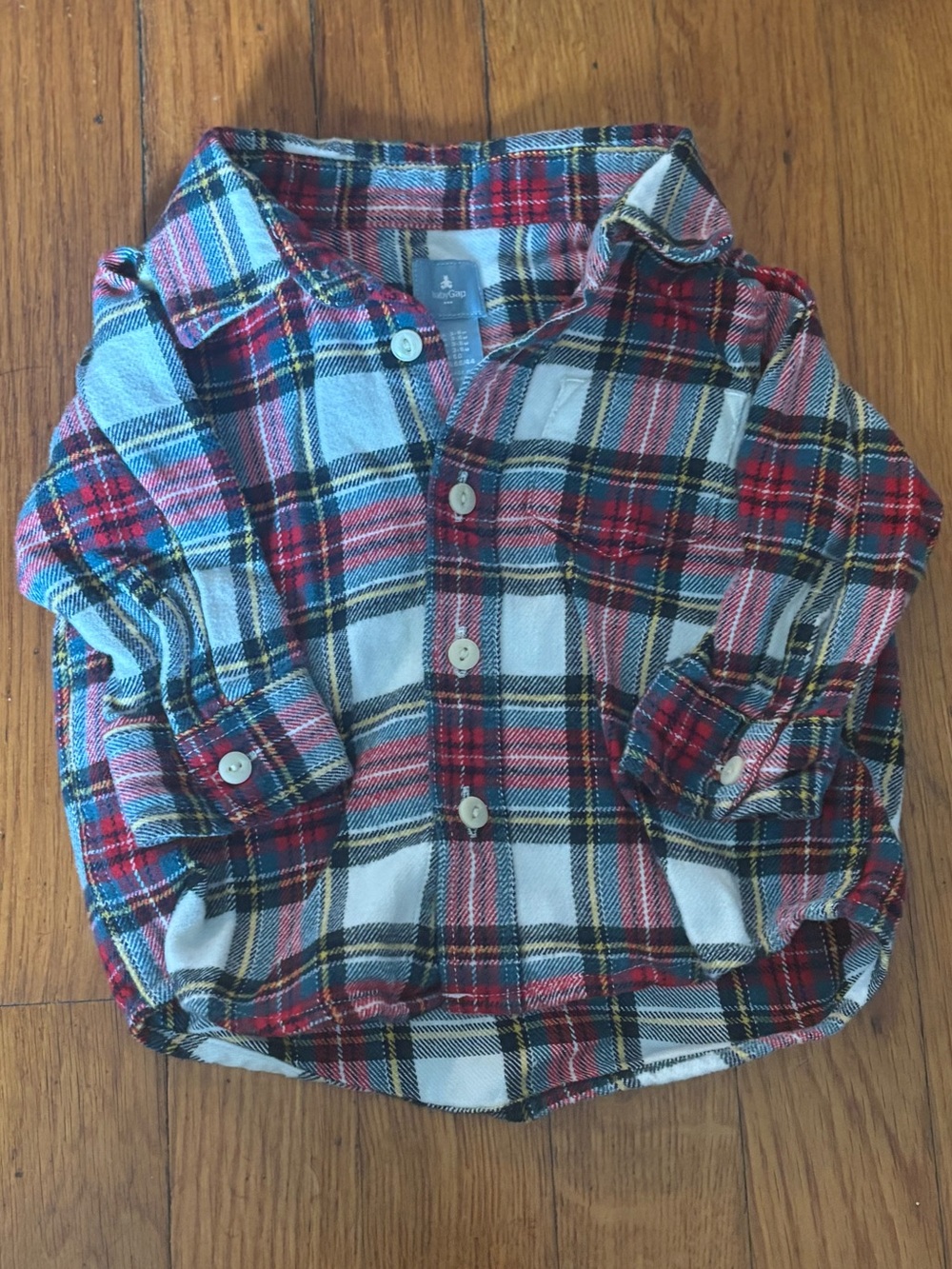 GAP Red, White & Black Plaid Button-Down Shirt